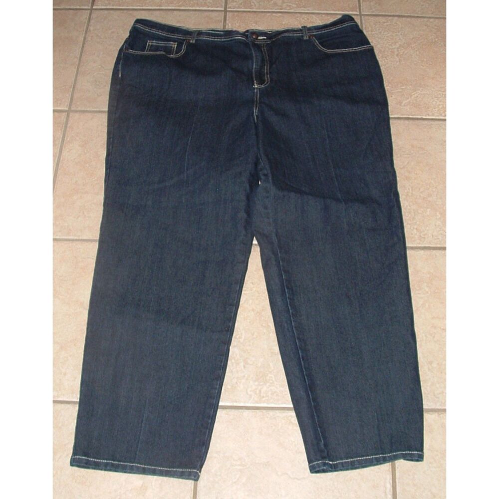 Dark Denim Plus Sz 22 High Waisted AMANDA Style Blue Jeans GLORIA VANDERBILT